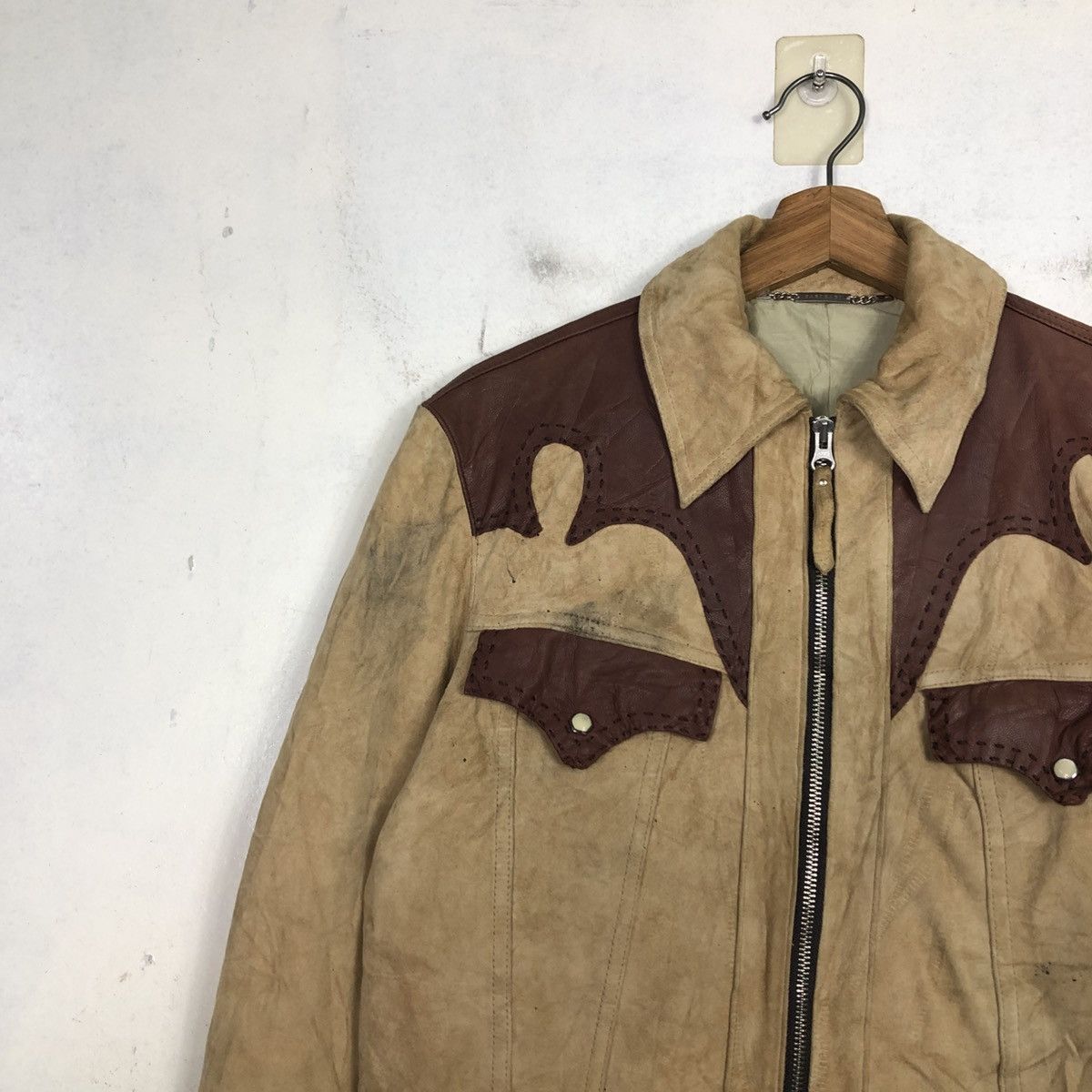 Hysteric Glamour 💥VINTAGE SUEDE LEATHER JACKET WESTERN SABI SABI BIKER Size US S / EU 44-46 / 1 - 9 Thumbnail