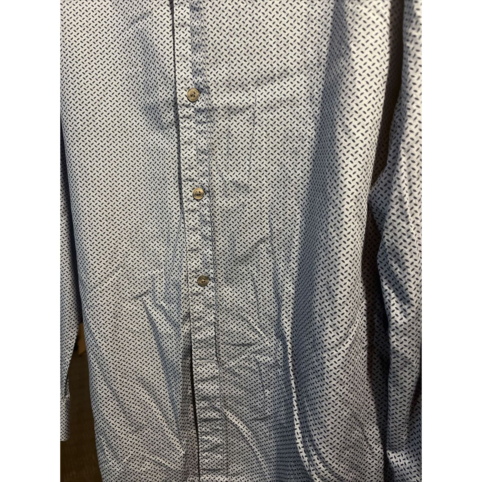 Perry Ellis Perry Ellis Men’s XXL Blue Geometric LS Button Cotton Shirt Size US XXL / EU 58 / 5 - 10 Thumbnail
