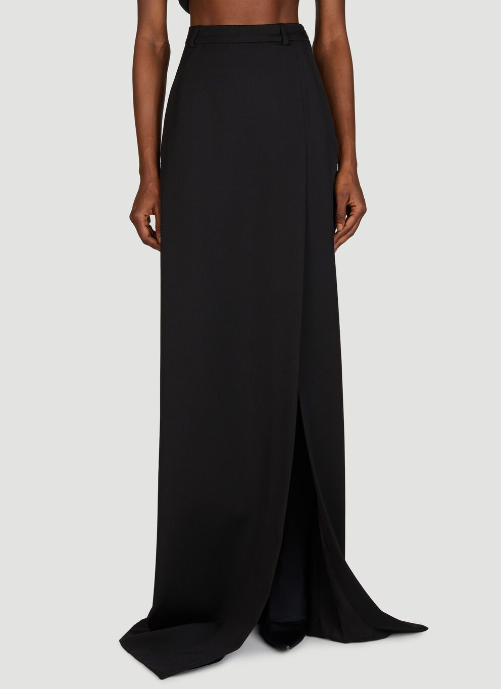 image of Balenciaga Split Tailored Skirt in Black, Women's (Size 26)