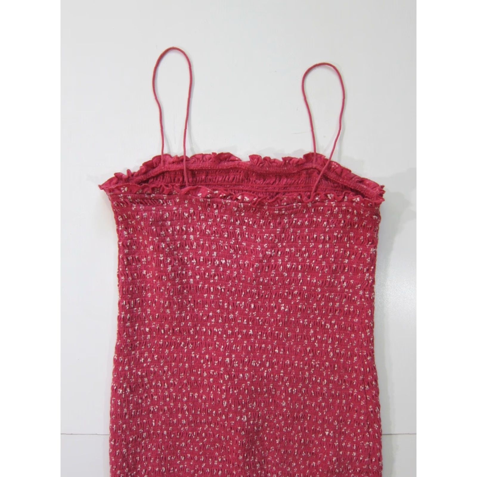 American Eagle Outfitters VINTAGE American Eagle Pink White Floral Stretch Fitted Bodycon Tank Dress Women Small Size S / US 4 / IT 40 - 7 Thumbnail