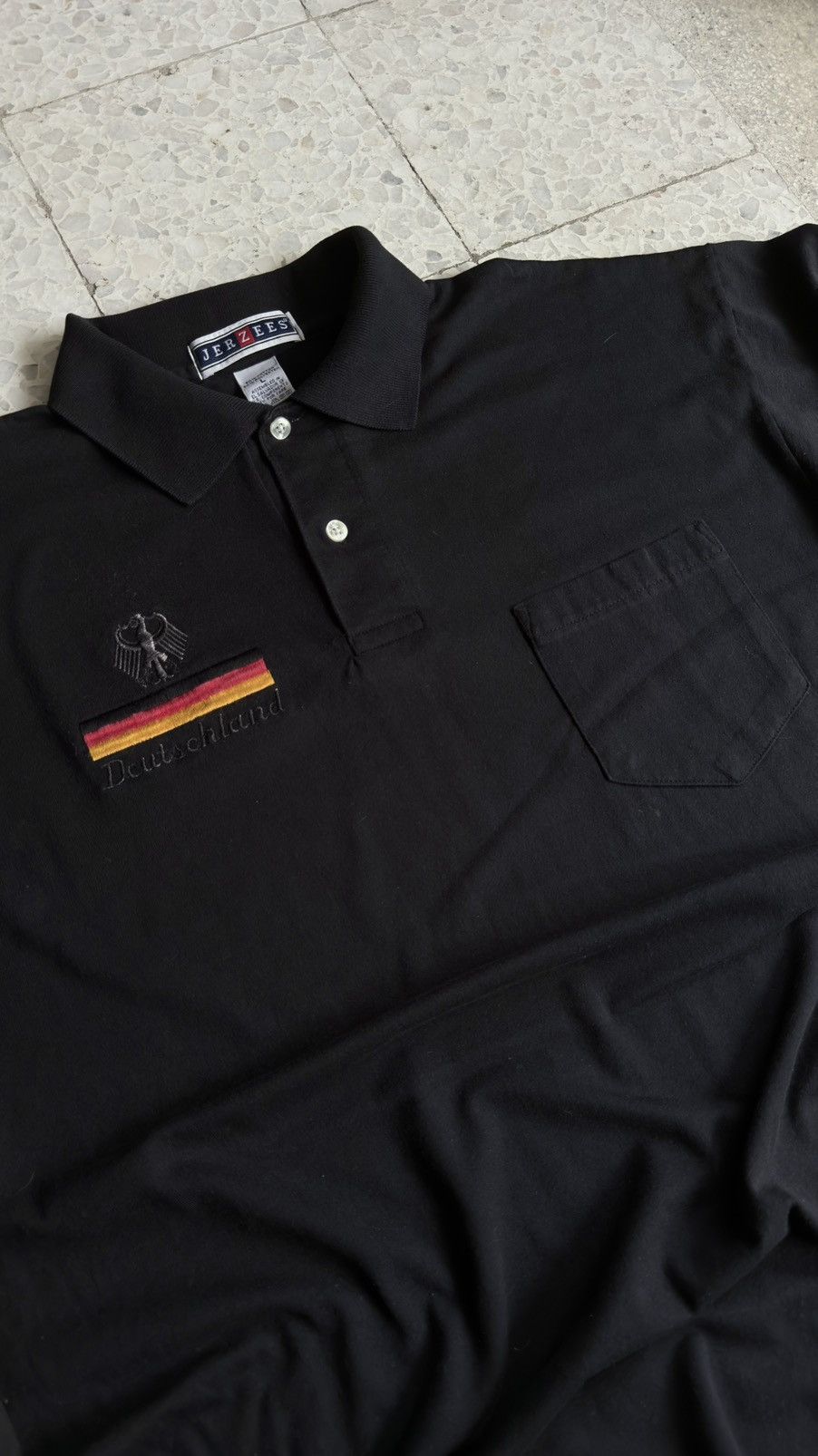 Jerzees Rare Vintage Jerzees Germany Deutschland Polo Shirt Size US L / EU 52-54 / 3 - 2 Thumbnail