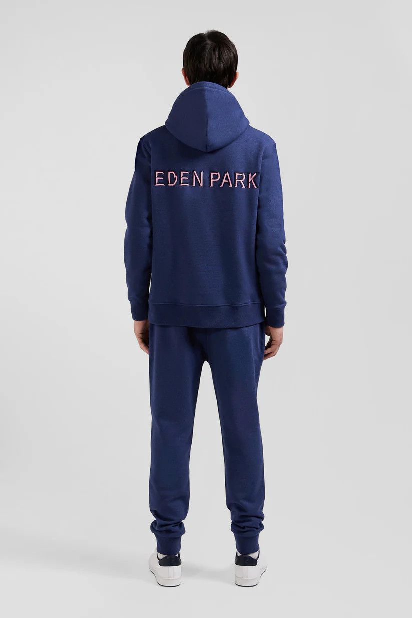 Eden Park o1s22i1n1024 Embroidered Logo Hooded Sweatshirt in Blue Size US S / EU 44-46 / 1 - 6 Thumbnail