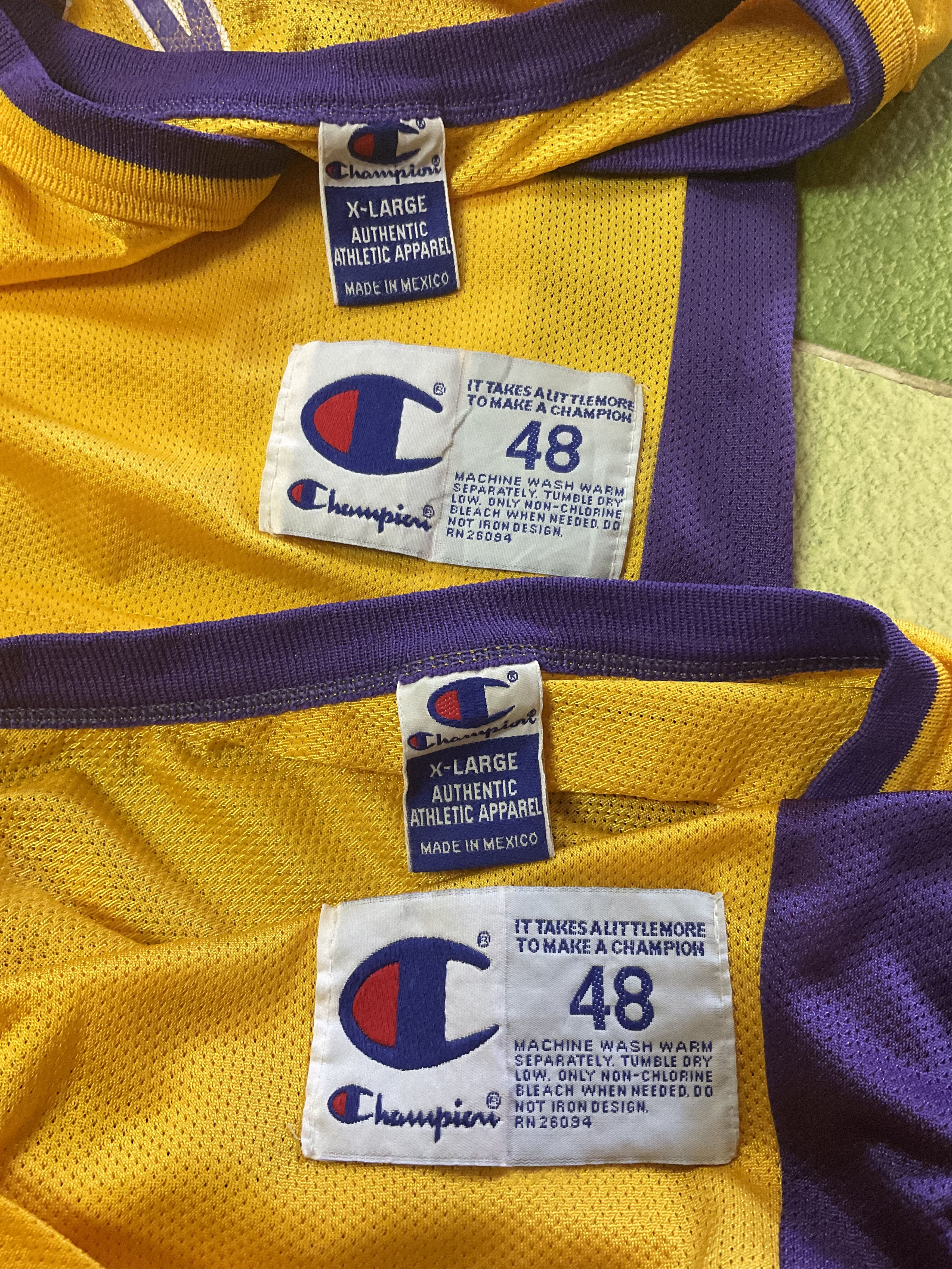NBA Two Vintage NBA LA Lakers Kobe Bryant & Shaq Swingman Jersey Size US XL / EU 56 / 4 - 7 Thumbnail