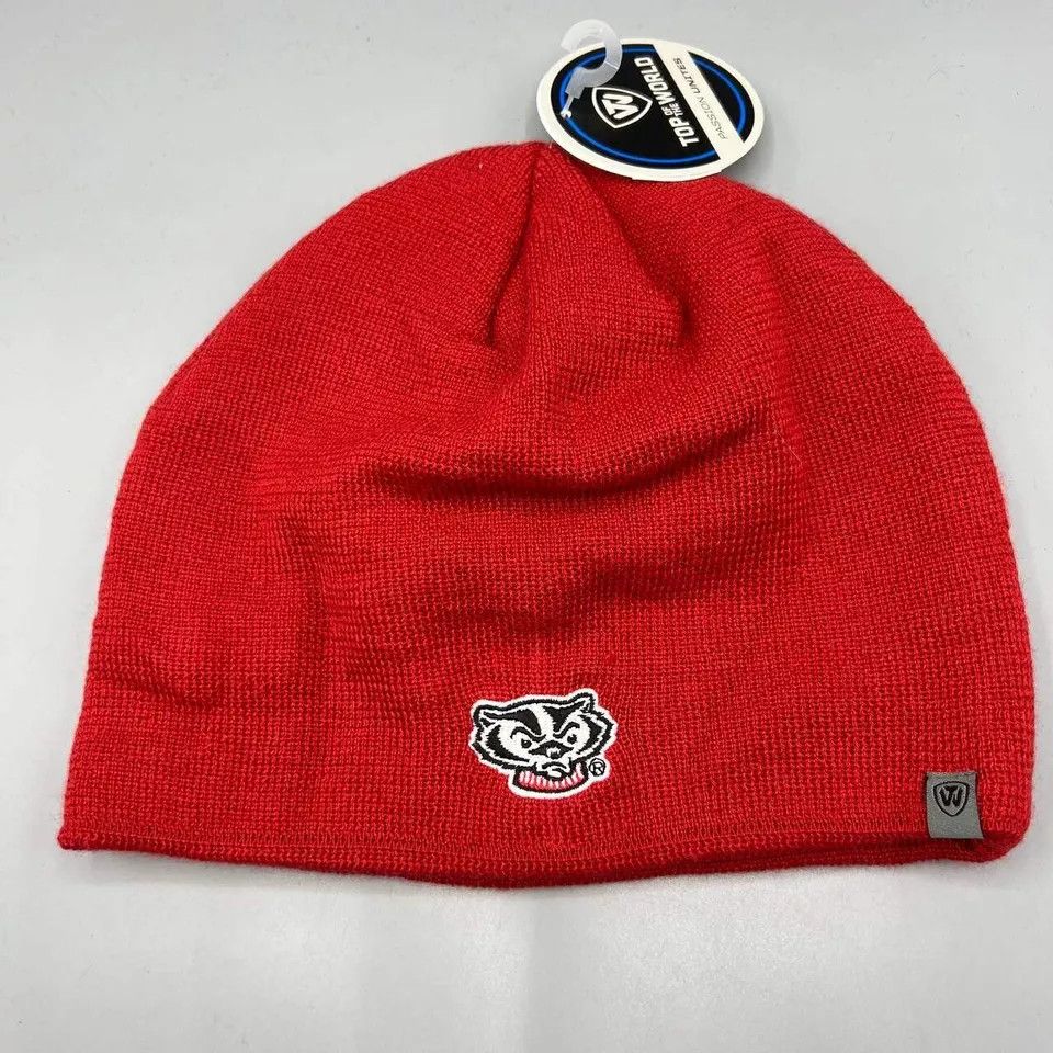 Top Of The World Wisconsin Badgers Hat Men Top of the World Beanie Cap New Size ONE SIZE - 2 Thumbnail
