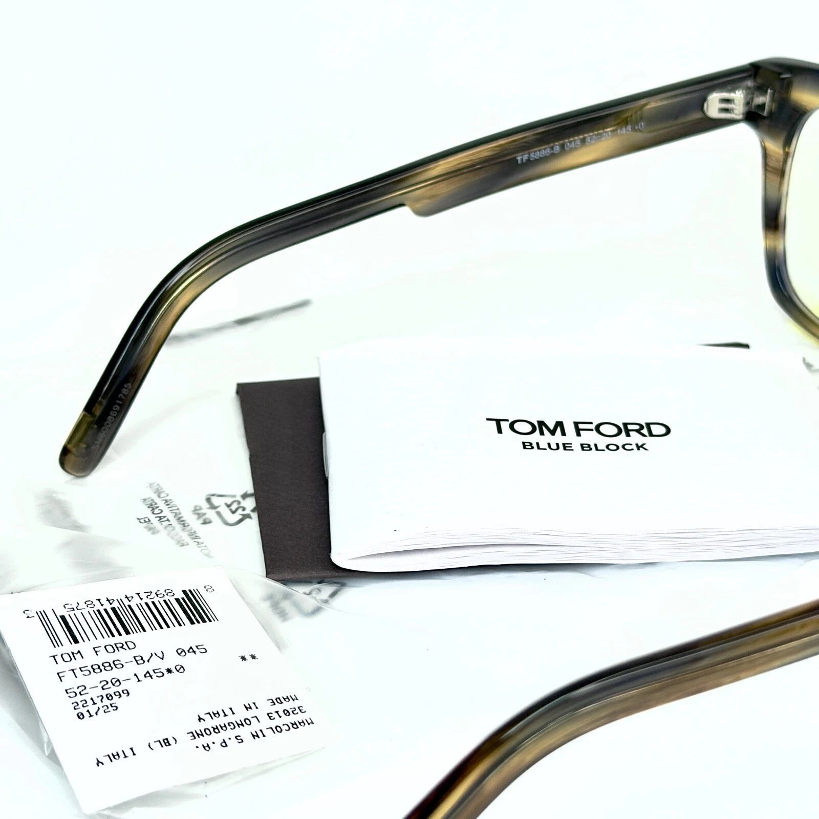 Tom Ford TOM FORD TF5886B 045 Brown Horn Optical Eyeglass 5886 FT5886 Size ONE SIZE - 10 Thumbnail