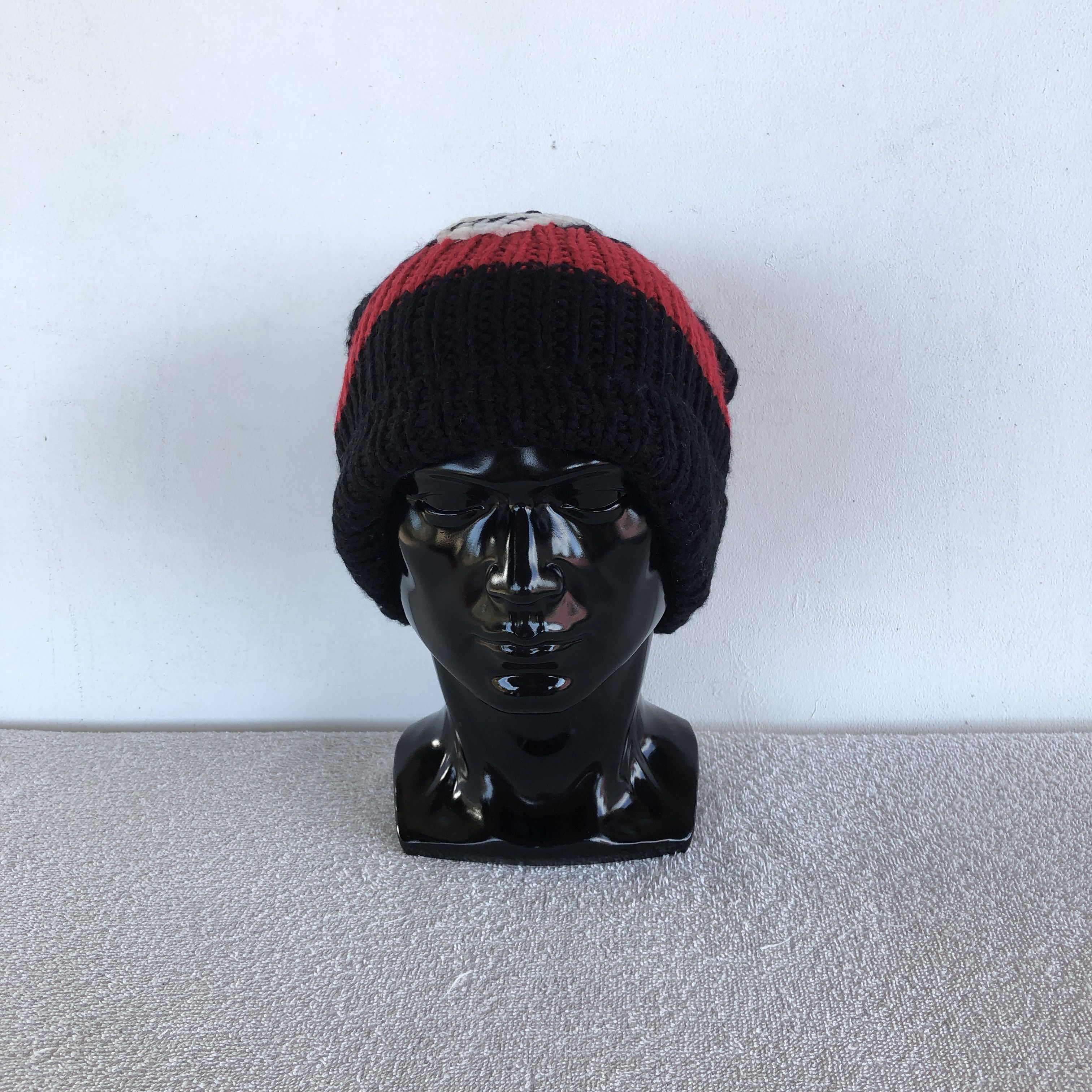 Vintage Vintage Y2K Skulls Striped Cable Knit Beanie Snow Caps Hats Size ONE SIZE - 3 Thumbnail