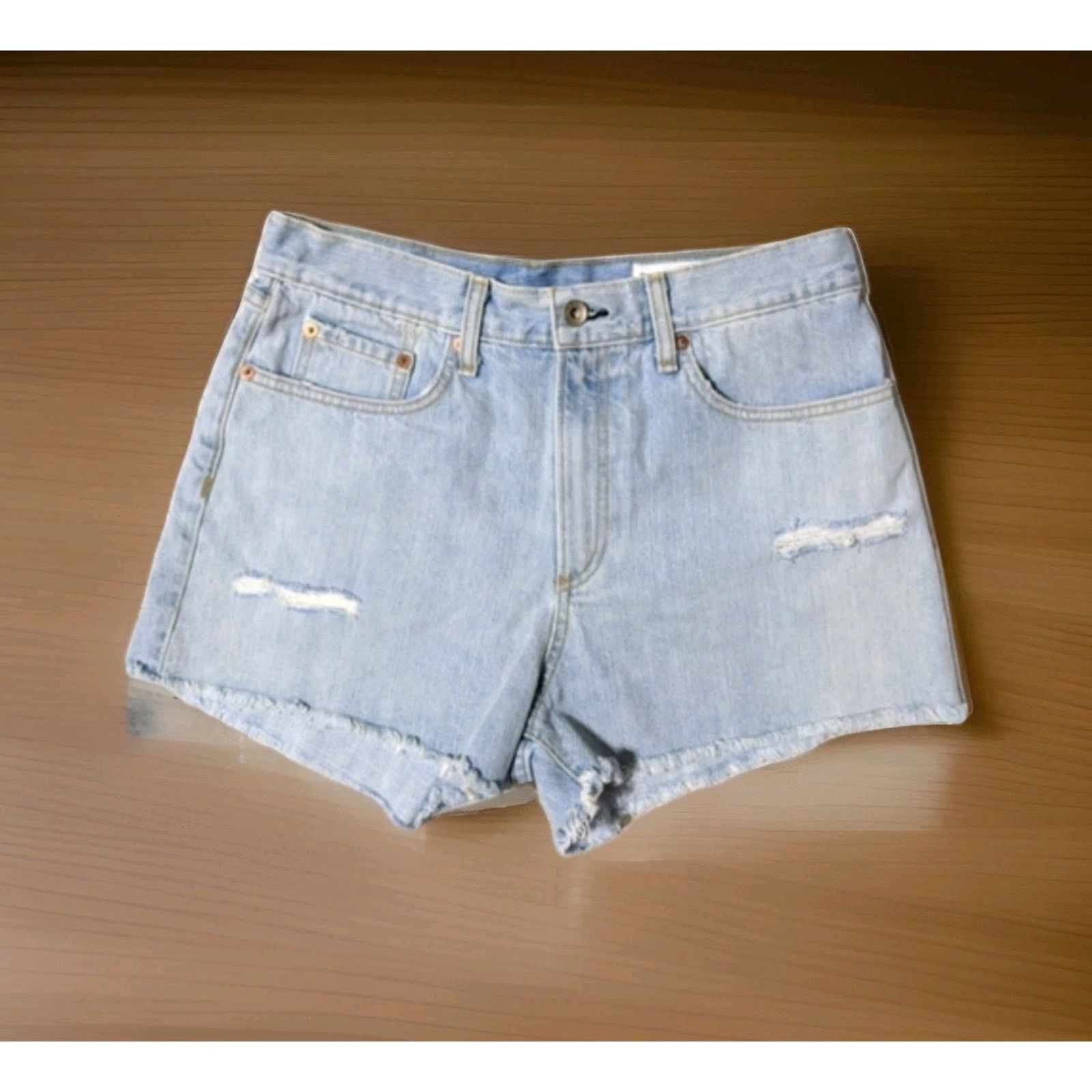 Rag & Bone Rag & Bone Womens Denim Justine Shorts Distressed Frayed Hem Size 25" / US 0 / IT 36 - 7 Thumbnail