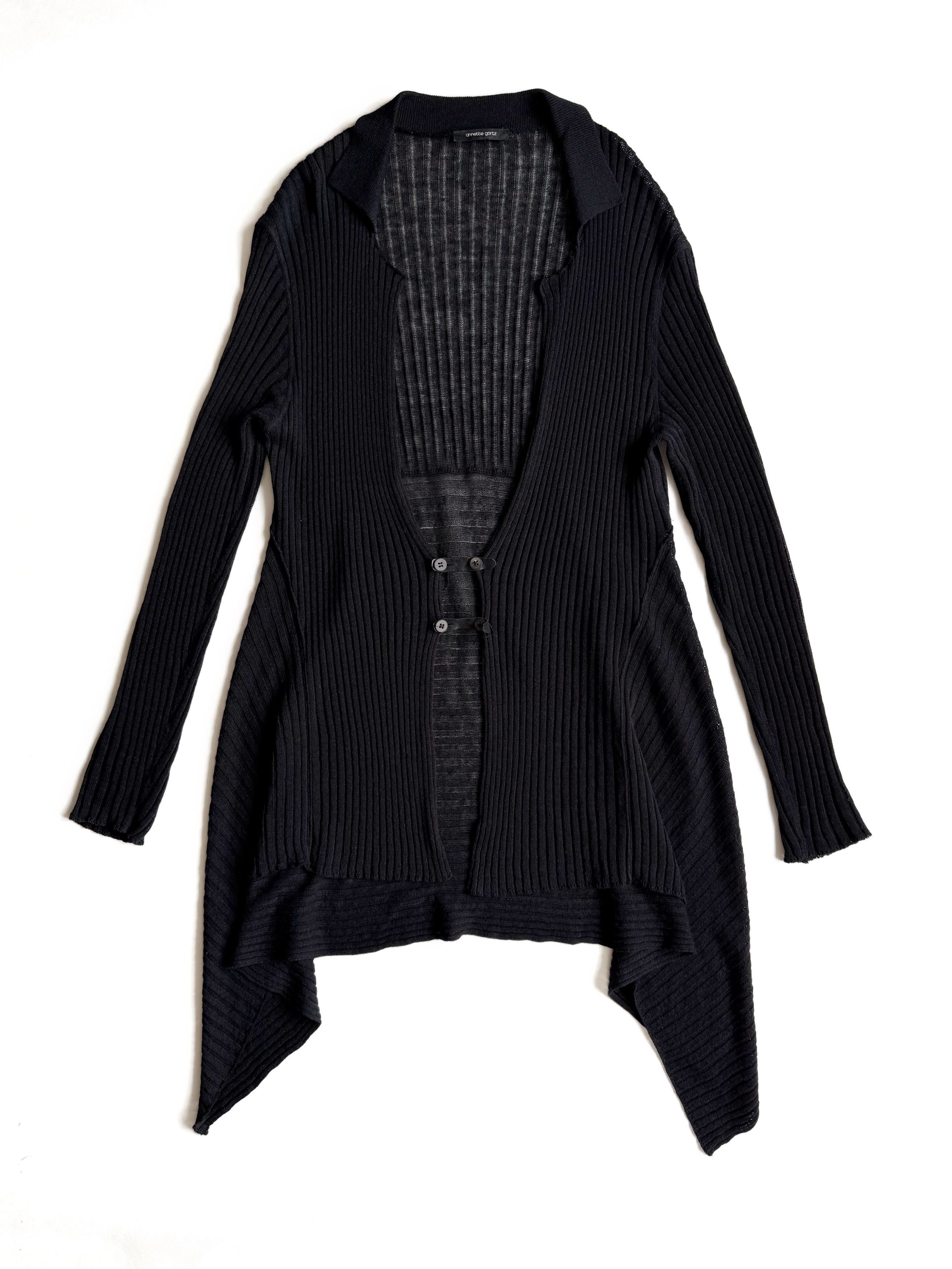 Annette Gortz Annette Görtz Linen Blend Ribbed Knit Cardigan Open Front Size L / US 10 / IT 46 - 1 Thumbnail