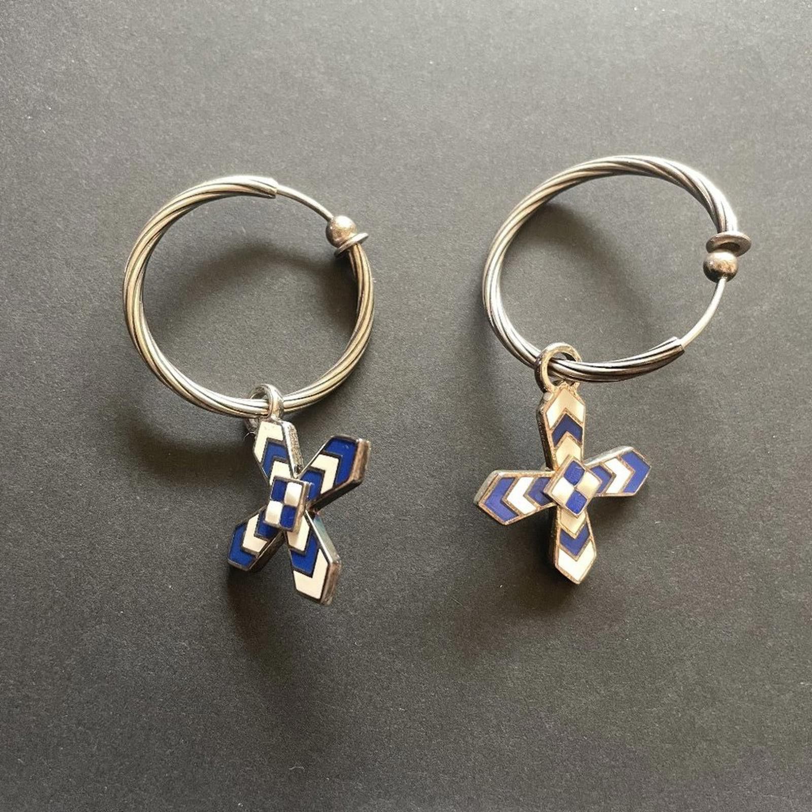 Gucci Gucci Cross Motif Hoop Earrings 703654 Size ONE SIZE - 1 Thumbnail