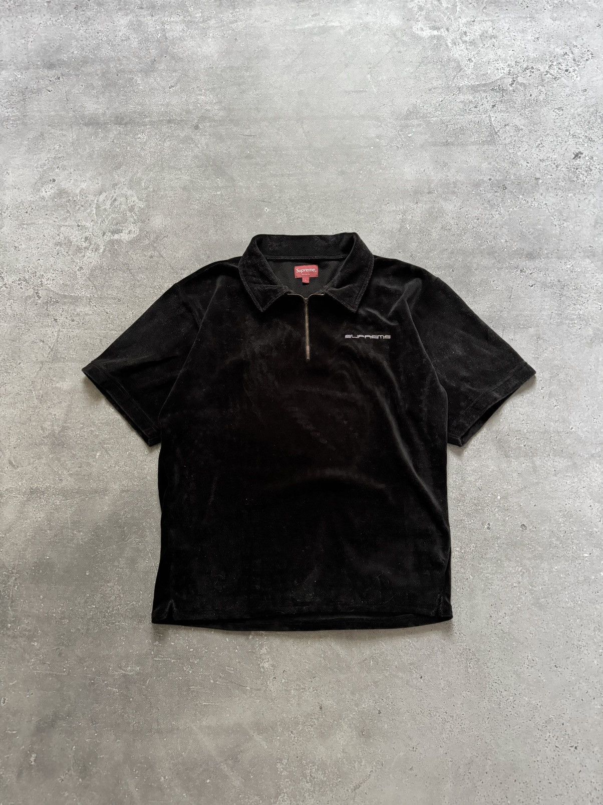 トップス Supreme Croc Velour ZIP POLO Croc Velour Zip Polo – Supreme