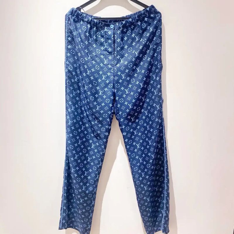 Louis Vuitton Blue Silk Women's Casual Pants 0089