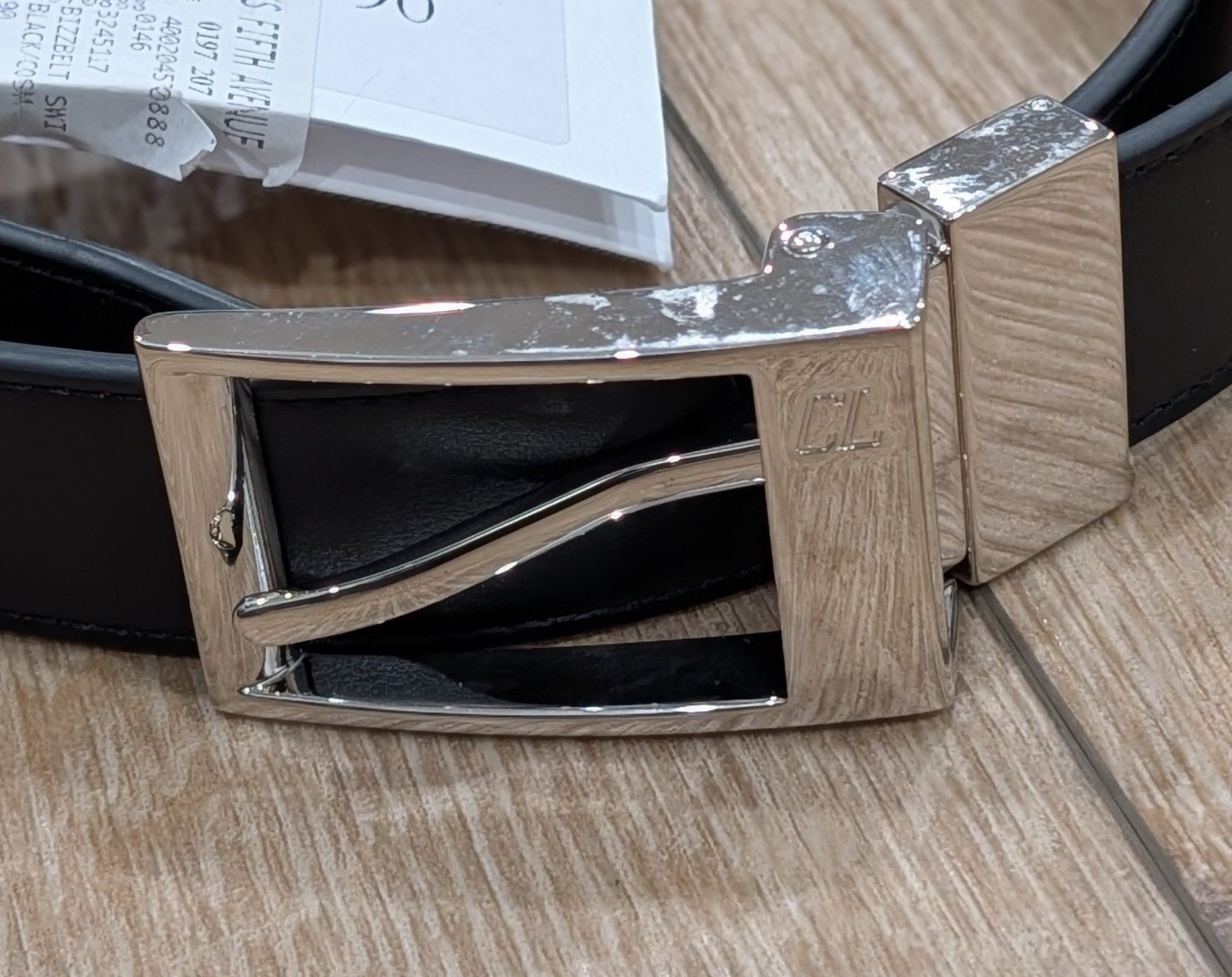 Christian Louboutin Christian Louboutin "Bizz" Calf Leather Belt Black 90 US 36 Size 36 - 2 Thumbnail