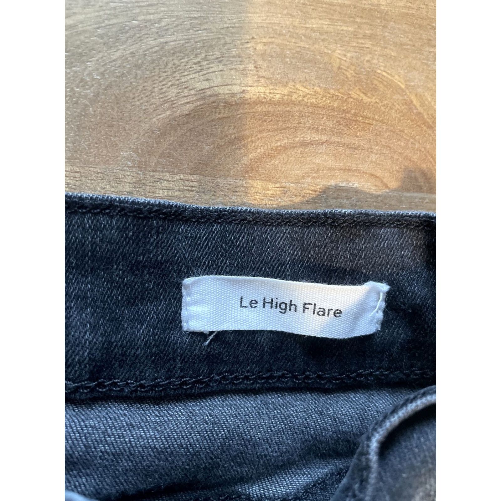 Frame FRAME Le High Flare Jeans Women's 25 Denim Pants Black 70s Gothic Hippie Stretch High Rise 25x22 in Inseam 25 in Mens? Womens Size 42" / US 20 - 4 Thumbnail