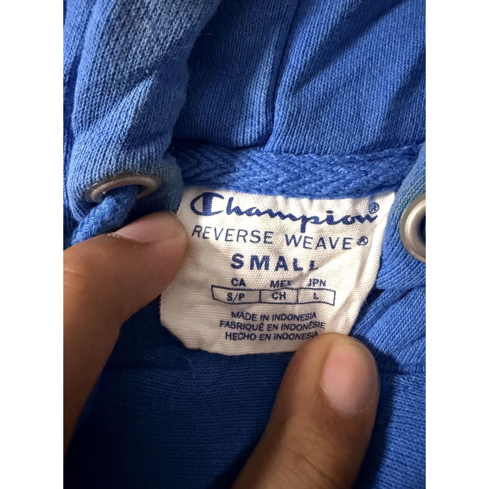 Champion Champion Hoodie Womens Small Blue Reverse Weave Cropped Fleece Logo Sweatshirt Size S / US 4 / IT 40 - 5 Thumbnail