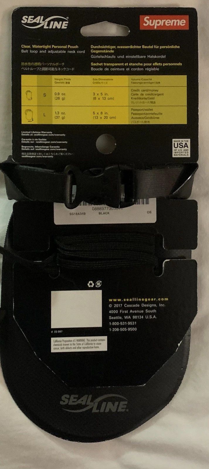 Supreme Supreme SealLine Pouch LARGE Black Seal Line S/S 18 Size ONE SIZE - 4 Thumbnail