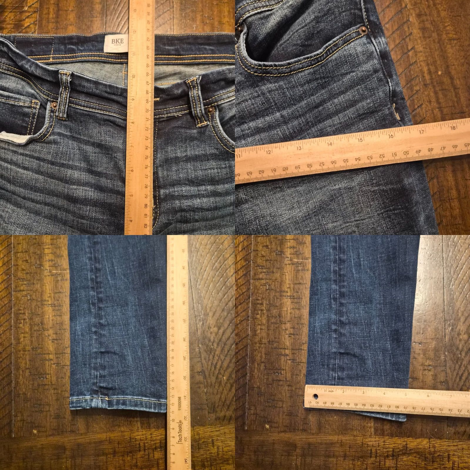 Vintage BKE Jeans Denim Payton Size 29 Skinny Stretch Blue Regular Womens Ankle 5-Pocket Logo Button Zip Size 30" / US 8 / IT 44 - 8 Thumbnail