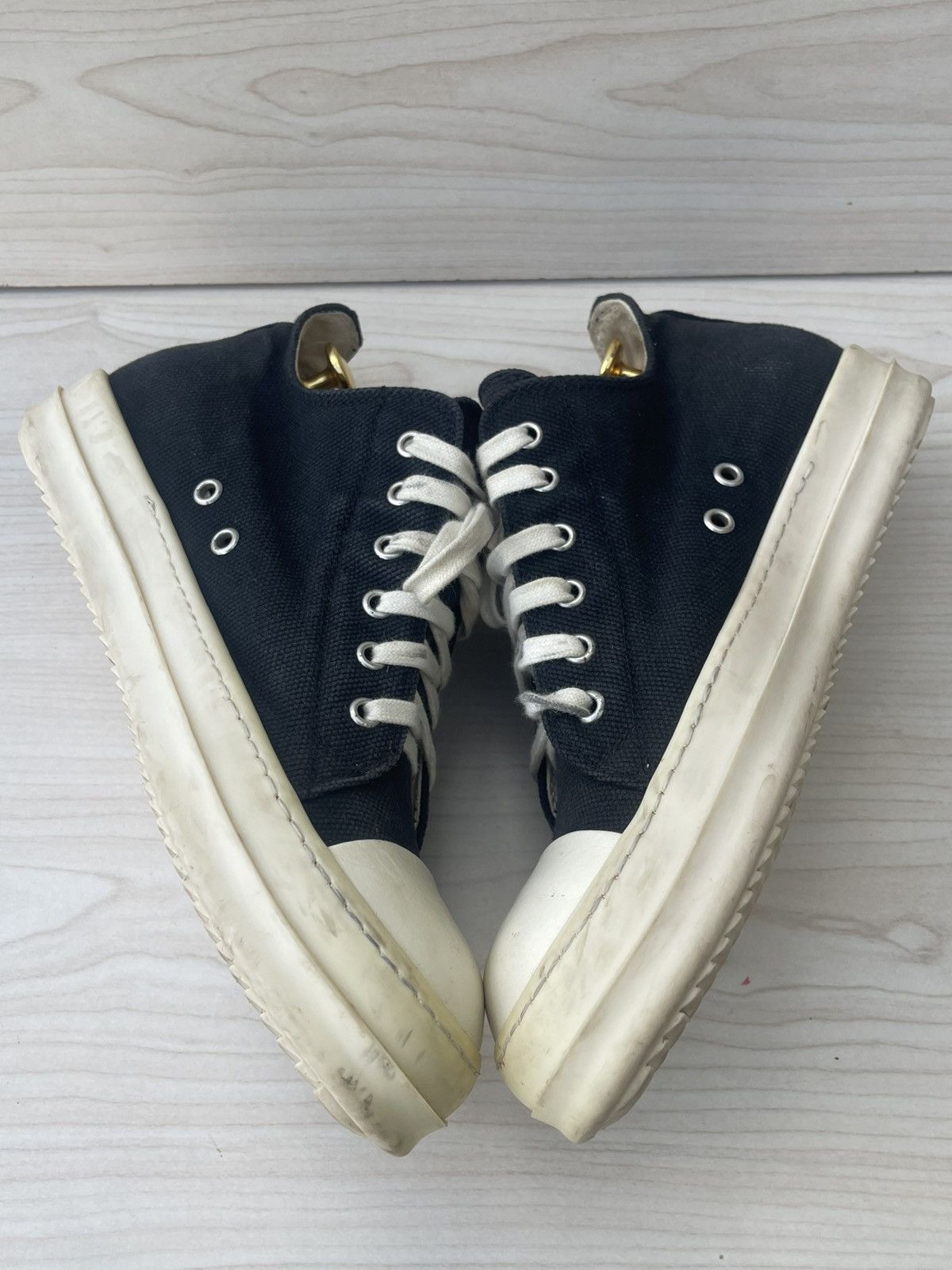 Rick Owens Rick Owens DRKSHDW Canvas Ramones Black Low top Sneaks Size US 7 / EU 40 - 4 Thumbnail