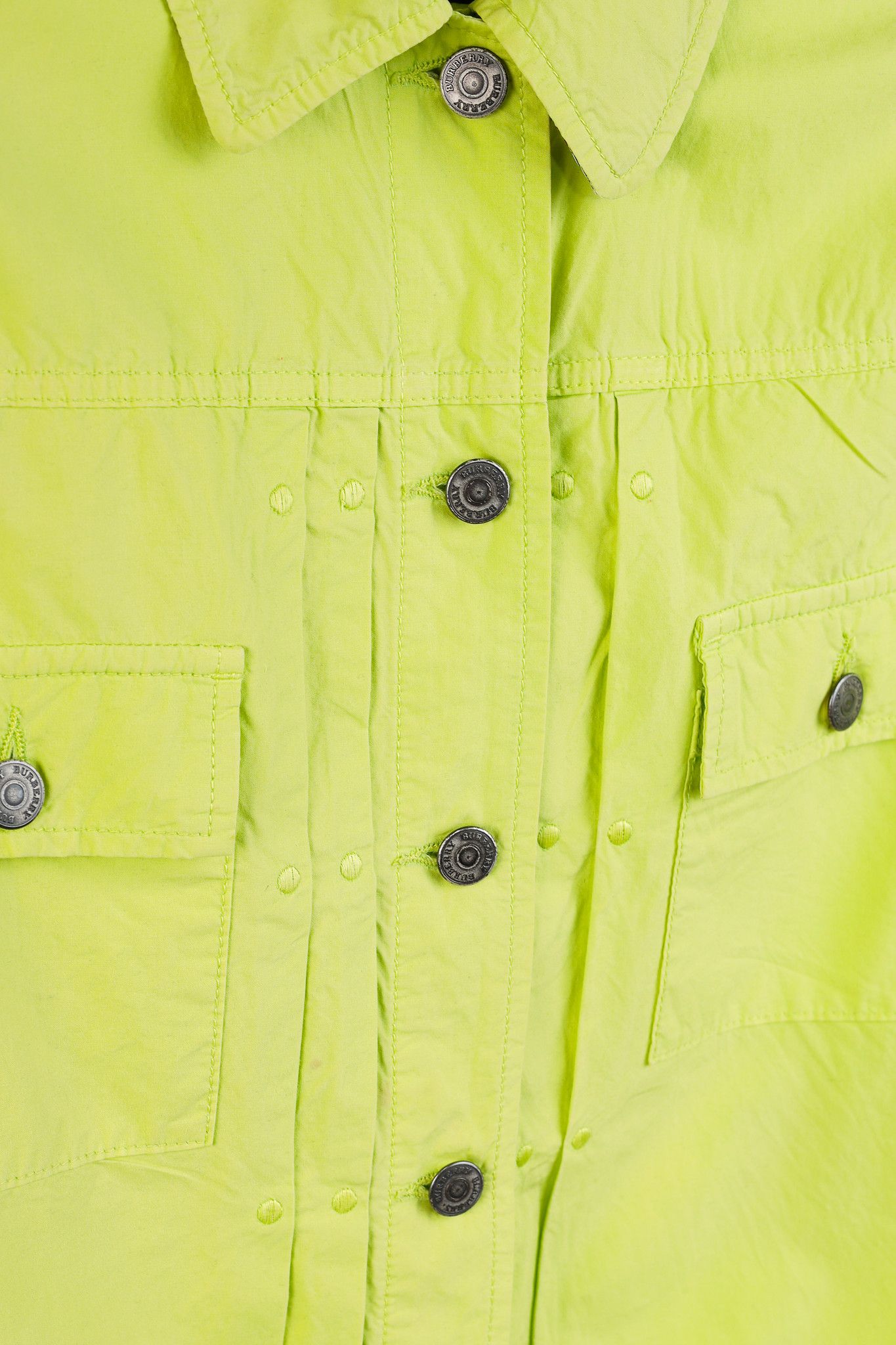 Burberry Burberry Neon Green Cotton Button-Up Jacket Size M / US 6-8 / IT 42-44 - 8 Thumbnail