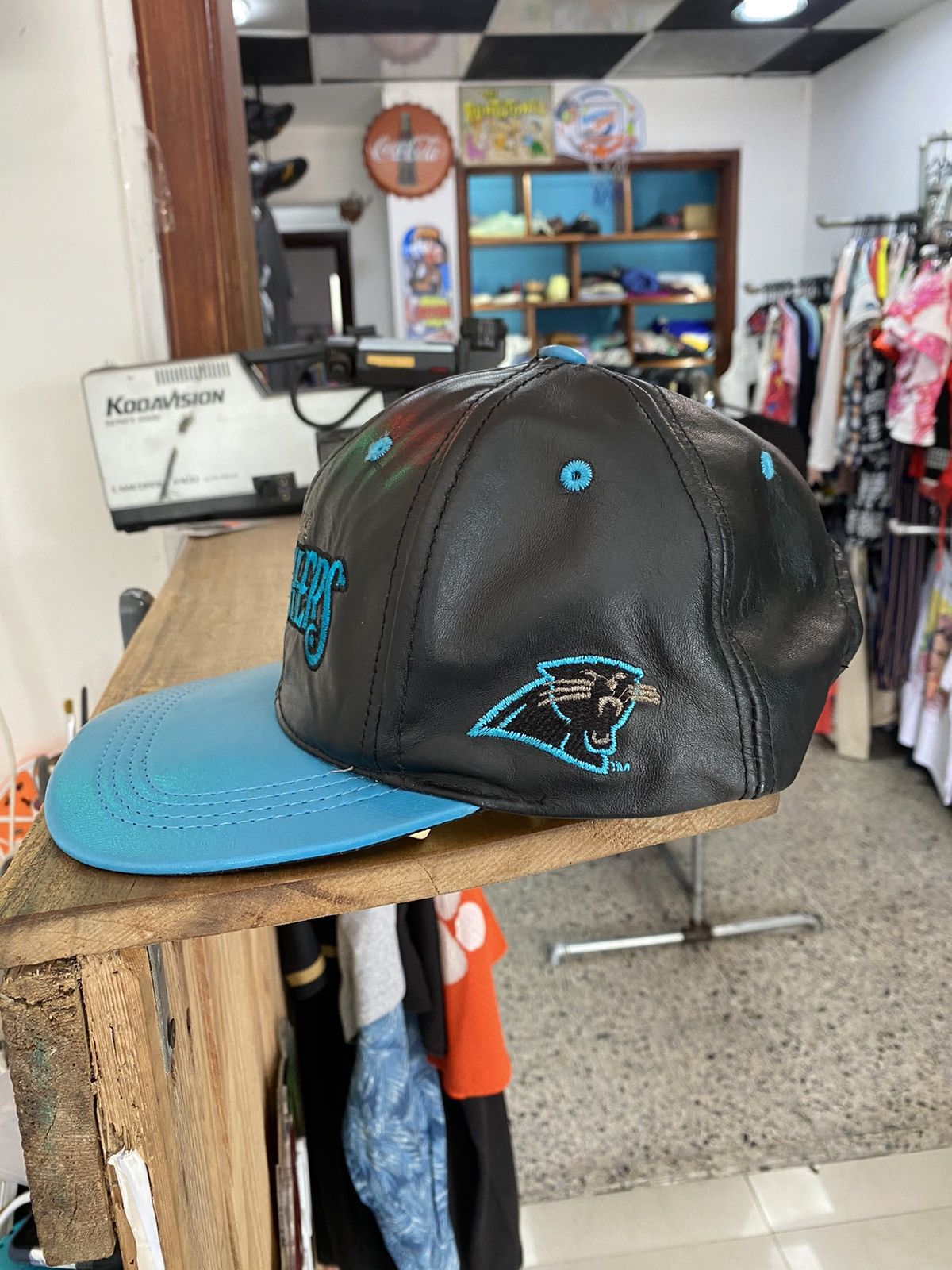 Jeff Hamilton × NFL × Vintage Vintage hat Leather Carolina Panthers NFL Size ONE SIZE - 3 Thumbnail