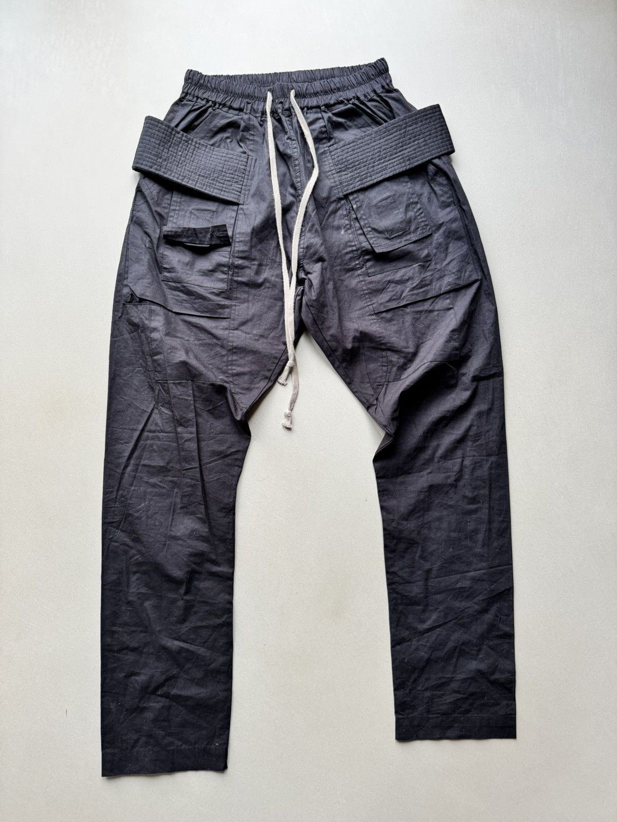 パンツ mnml drop crotch cargo pants rick owens NWT* RICK OWENS CARGO DRAWSTRING DROP CROTCH LONG PANTS FW22