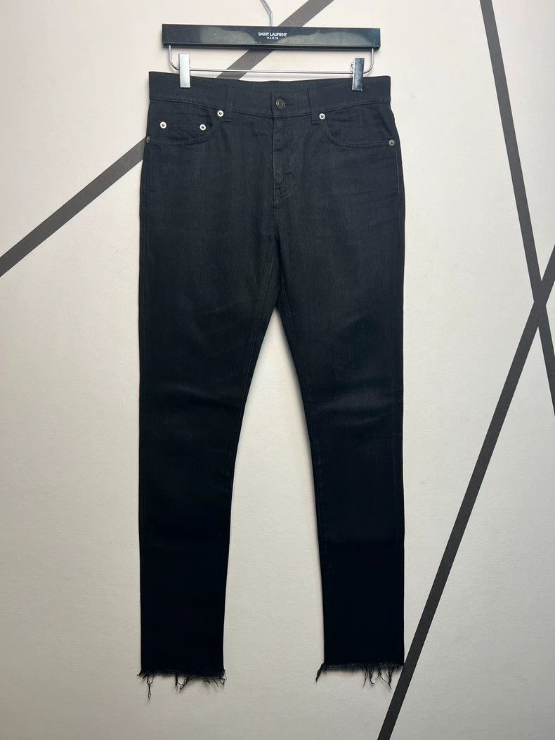 Saint Laurent Paris Saint laurent 16 Spring/Summer D01 Fringed Raw Edge Black B Size US 30 / EU 46 - 1 Thumbnail