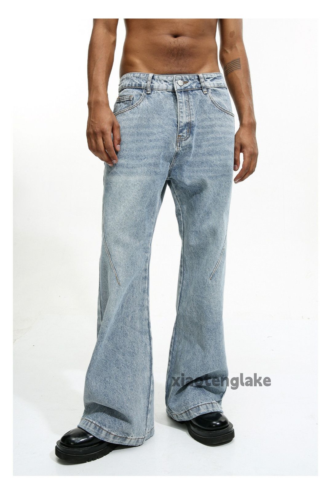 Jean × Vintage washed faded cleanfit yuppie bootcut flared jeans Size US 32 / EU 48 - 6 Thumbnail