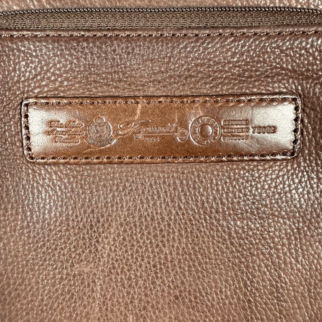 Fossil Fossil Women Crossbody Purse Leather Flap Over Zipper Compartment Brown Medium Brown Leather Womens Crossbody Bag Size ONE SIZE - 3 Thumbnail