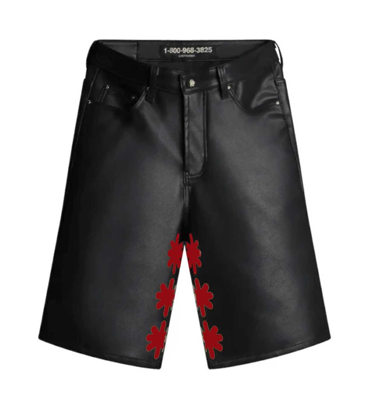 LOSTSHDWS Lost Shdws Leather Shorts Black/Red Size US 40 / EU 56 - 1 Thumbnail