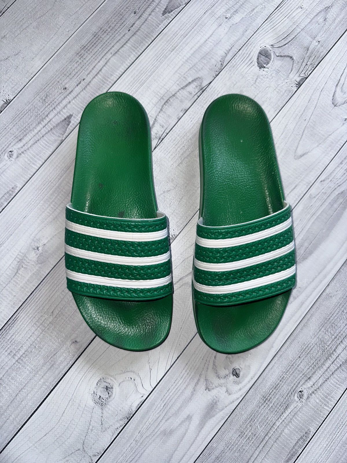 Vintage adidas adilette slip on green rare size 10