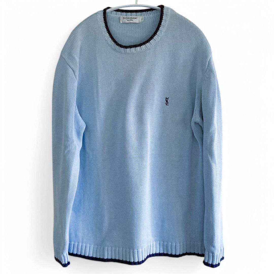 Yves Saint Laurent Yves Saint Laurent - S Vintage Light Blue Knit Sweater YSL Size US S / EU 44-46 / 1 - 6 Thumbnail