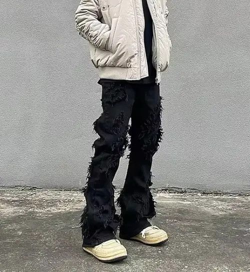 Japanese Brand Mitsui x Juri High street black raw edge ripped jeans Size US 30 / EU 46 - 8 Thumbnail