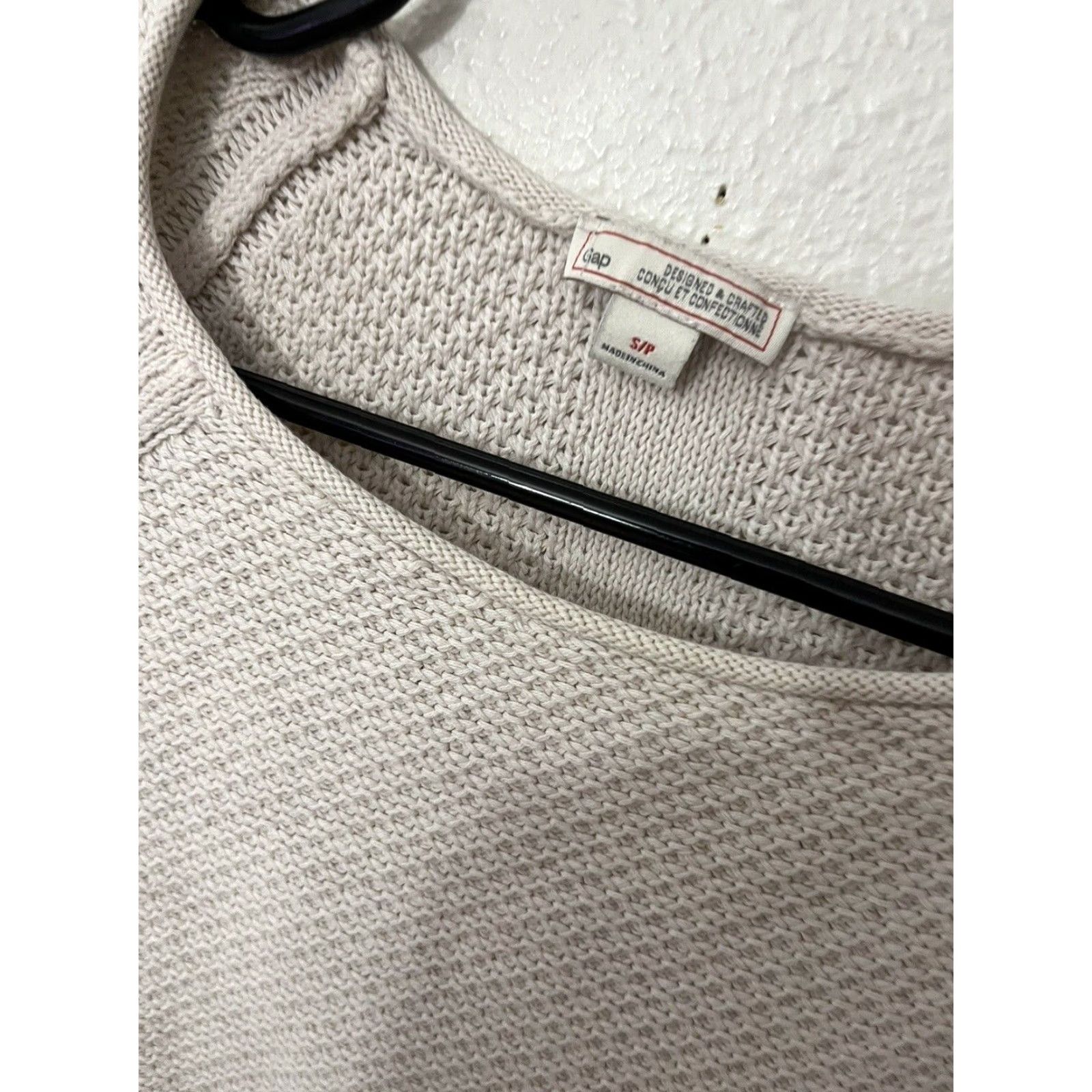 Gap GAP Designed & Crafted Women Sweater Small Beige Cotton Crew Neck Long Sleeve Pullover Womens Size S / US 4 / IT 40 - 2 Thumbnail