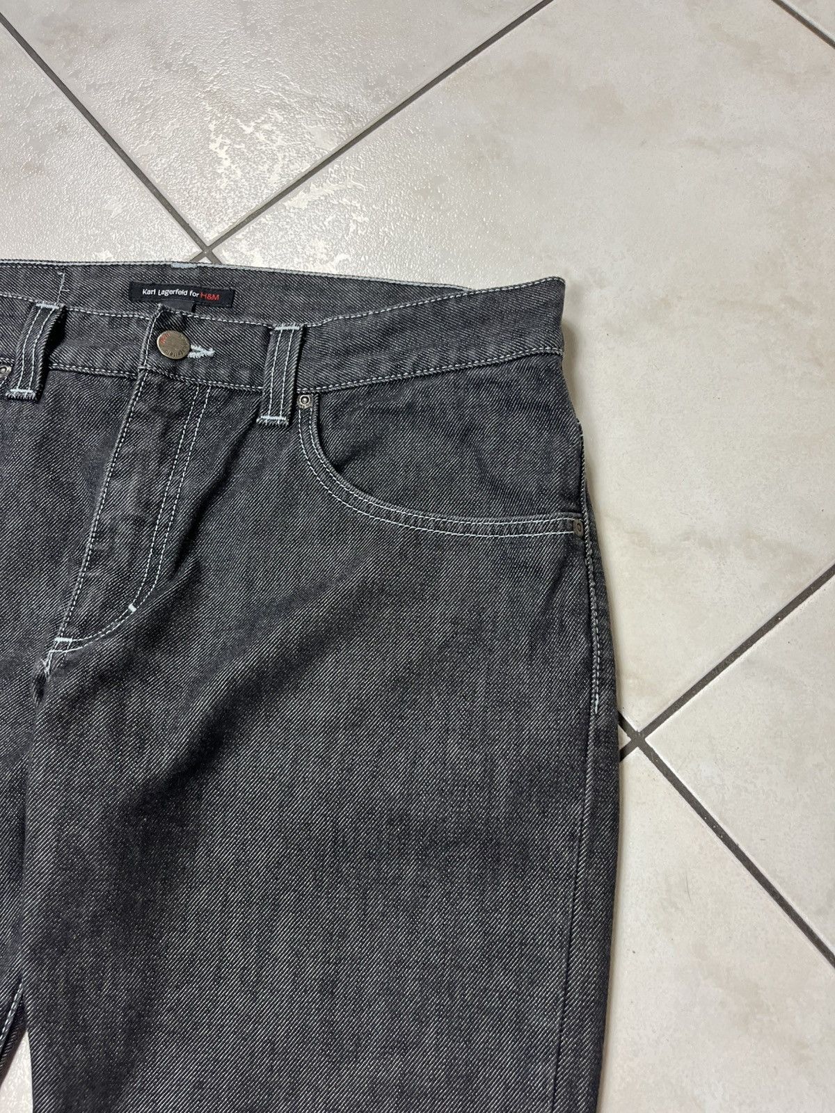 Designer × H&M × Karl Lagerfeld Karl Lagerfeld for H&M dark grey goth denim jeans pants Size US 32 / EU 48 - 7 Thumbnail