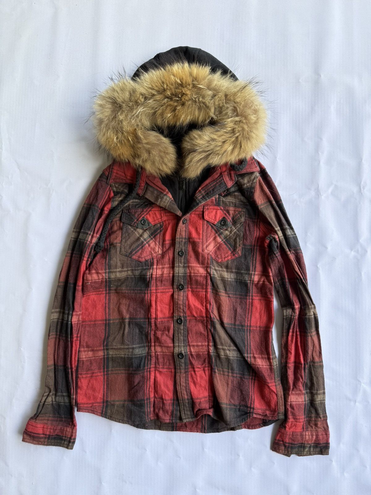 Hysteric Glamour Double layer fur hoodie flannel shirt ifsixwasnine lgb Size US M / EU 48-50 / 2 - 1 Thumbnail
