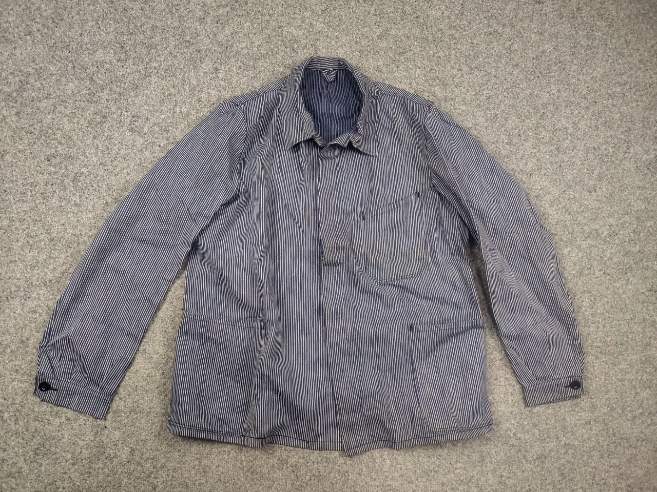 Vintage Vintage 60's French sanforized work striped Chore Jacket Size US L / EU 52-54 / 3 - 8 Thumbnail