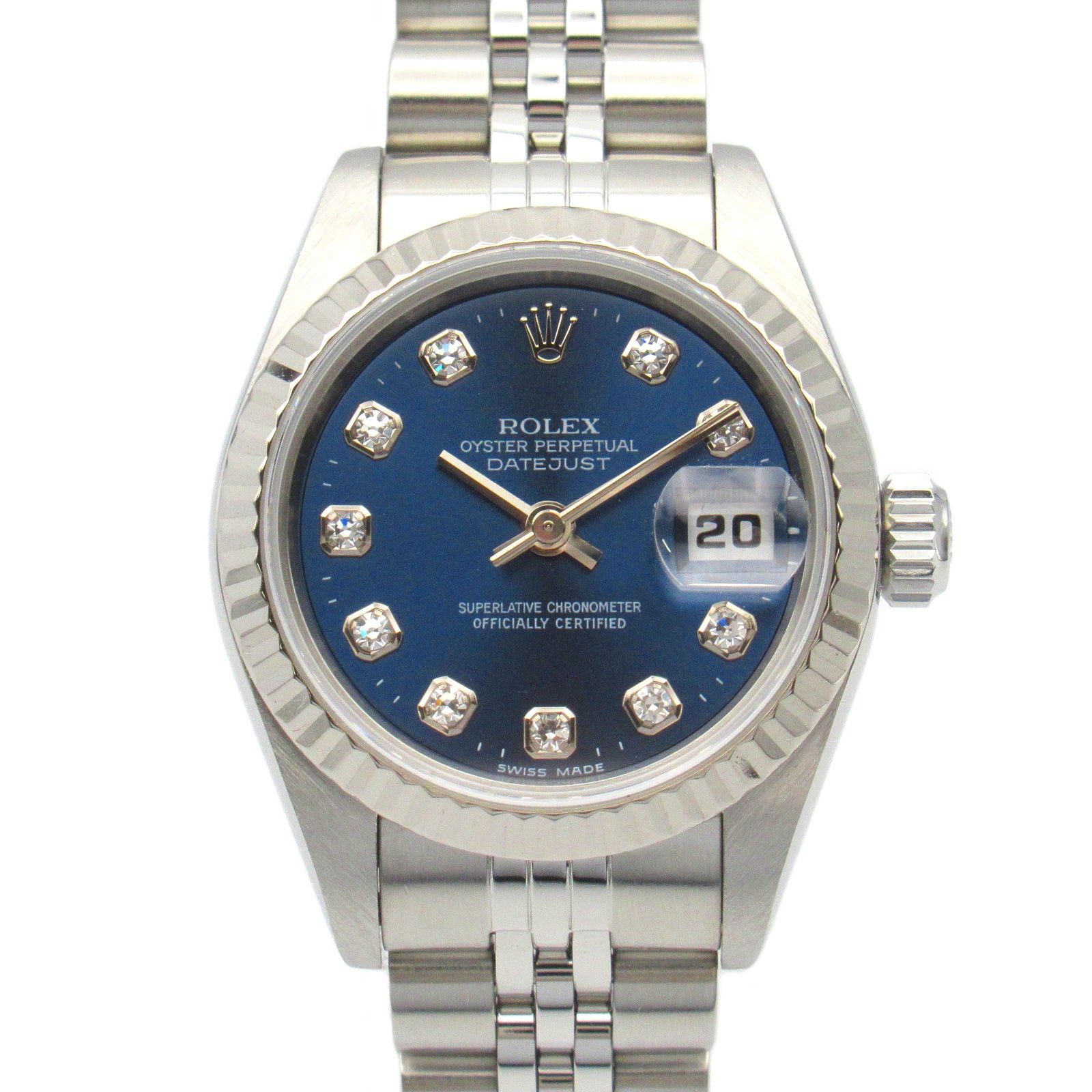 Rolex Rolex Datejust 10P Diamond U Number Women Watch Automatic Winding K18Wg (White Gold) Stainless Steel Blue Np Size ONE SIZE - 1 Thumbnail