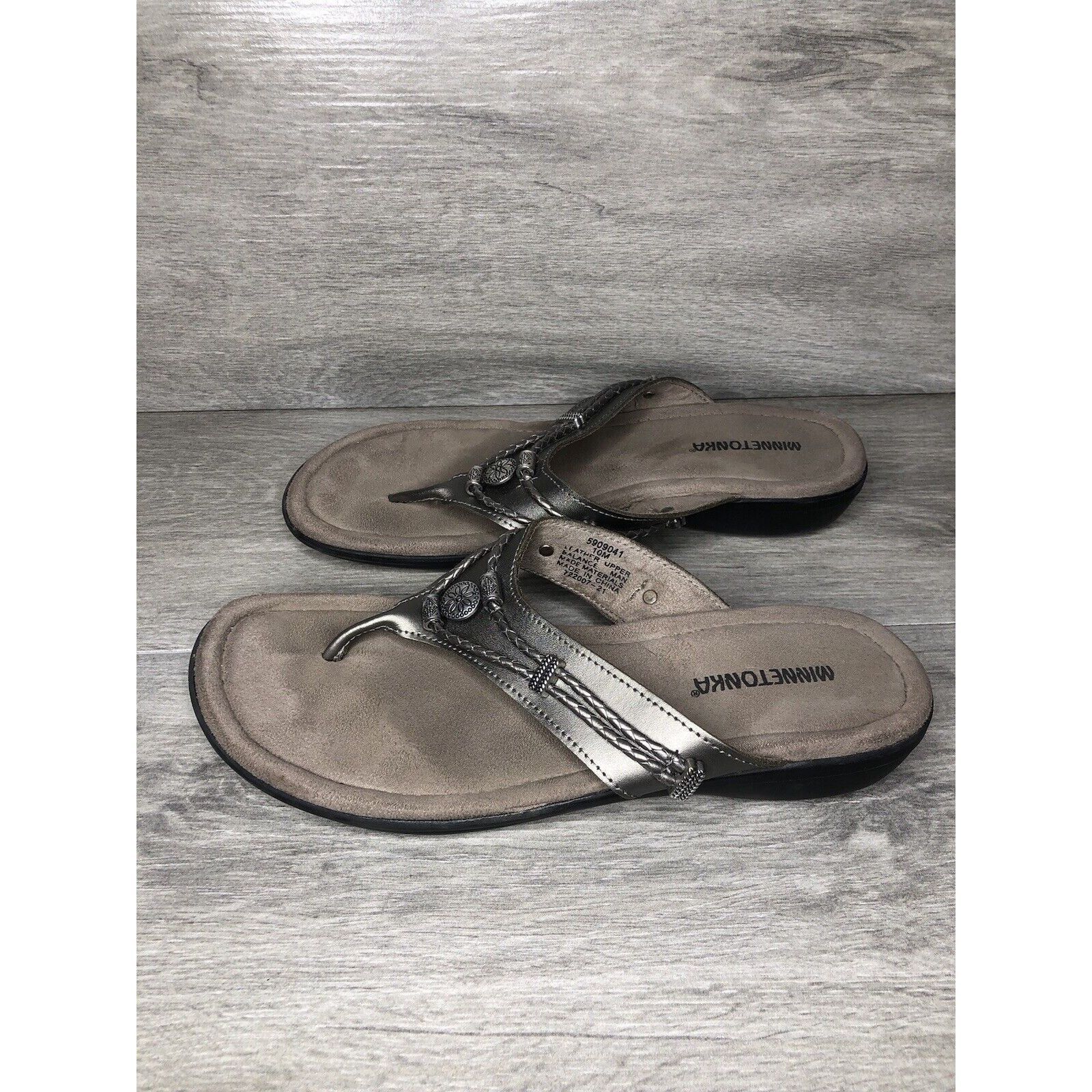 Minnetonka Minnetonka Pewter Silver Silverthorne Filp Flop Thong Sandal Size US 10 / IT 40 - 5 Thumbnail