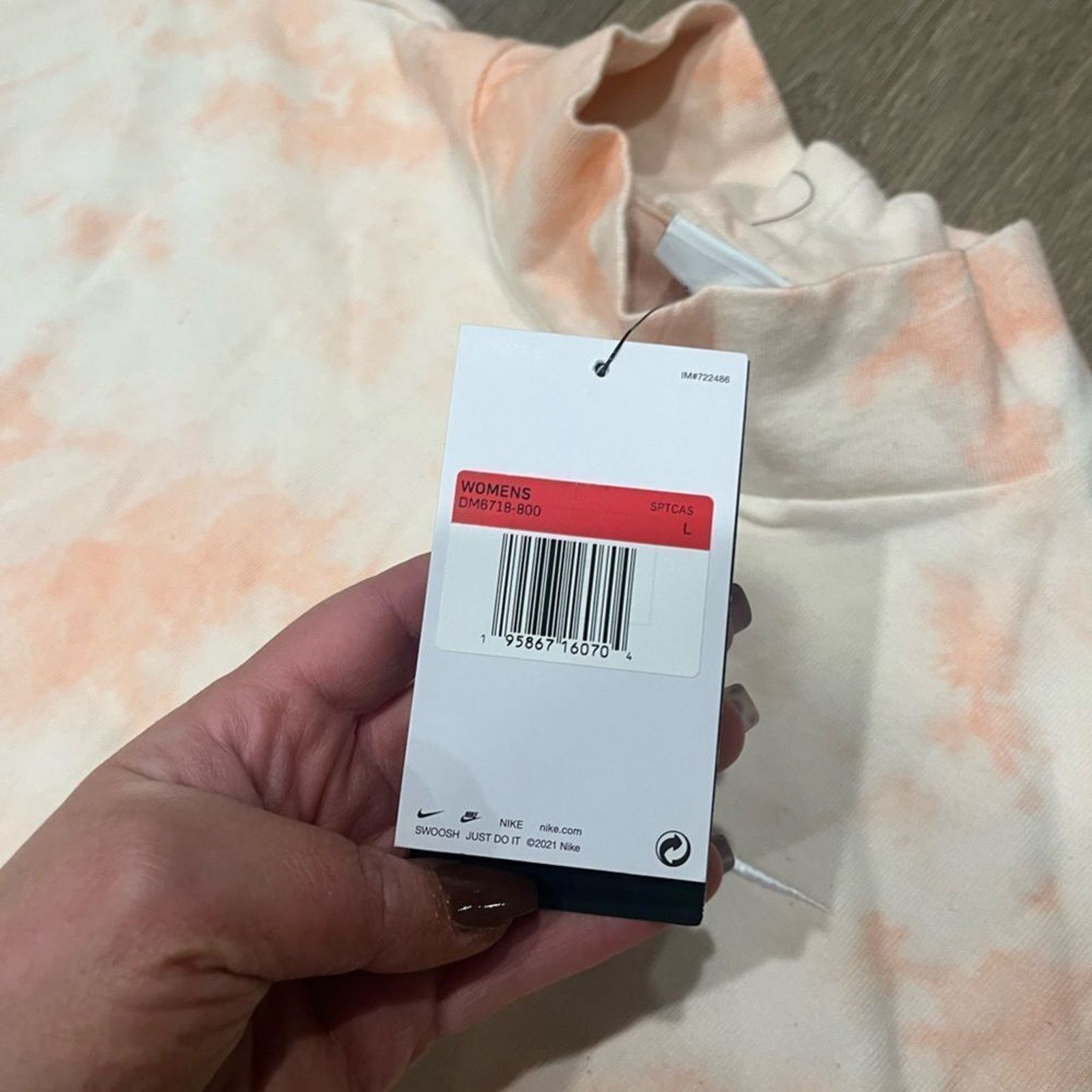 Nike NWT Nike Womens Peach Tie-Dye Mock Neck Shirt - Size L Size L / US 10 / IT 46 - 3 Thumbnail