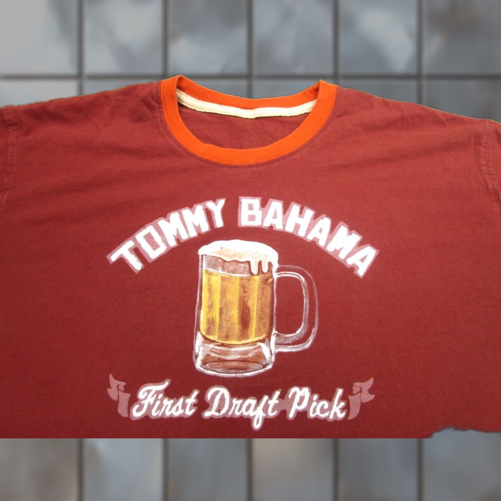 Tommy Bahama Tommy Bahama Graphic Print T-Shirt Mens XL Brown Beer Sports Dad Size US XL / EU 56 / 4 - 1 Thumbnail