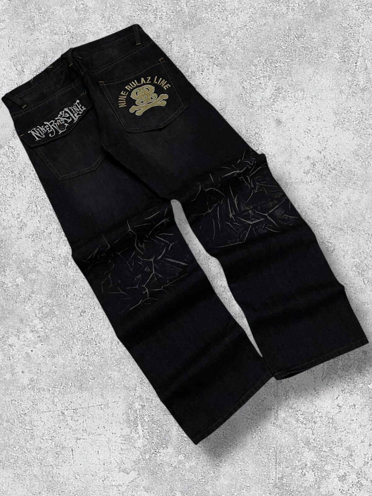 Japanese Brand Vintage Japan 90’s Designer Nine Rulaz Creature Baggy Denim Size US 34 / EU 50 - 8 Thumbnail