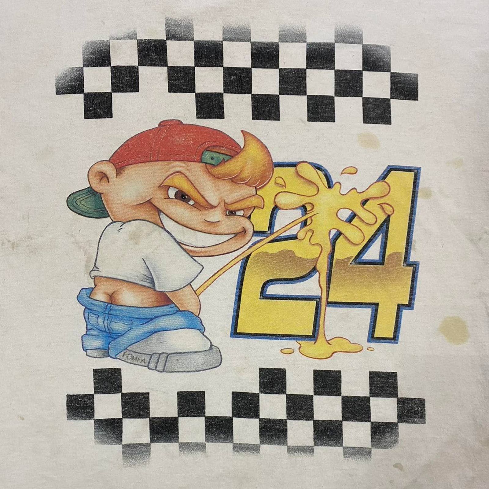 NASCAR × Vintage Thrashed 90s Piss Stained Fuck Jeff Gordon T Shirt. Size XL Size US XL / EU 56 / 4 - 2 Thumbnail