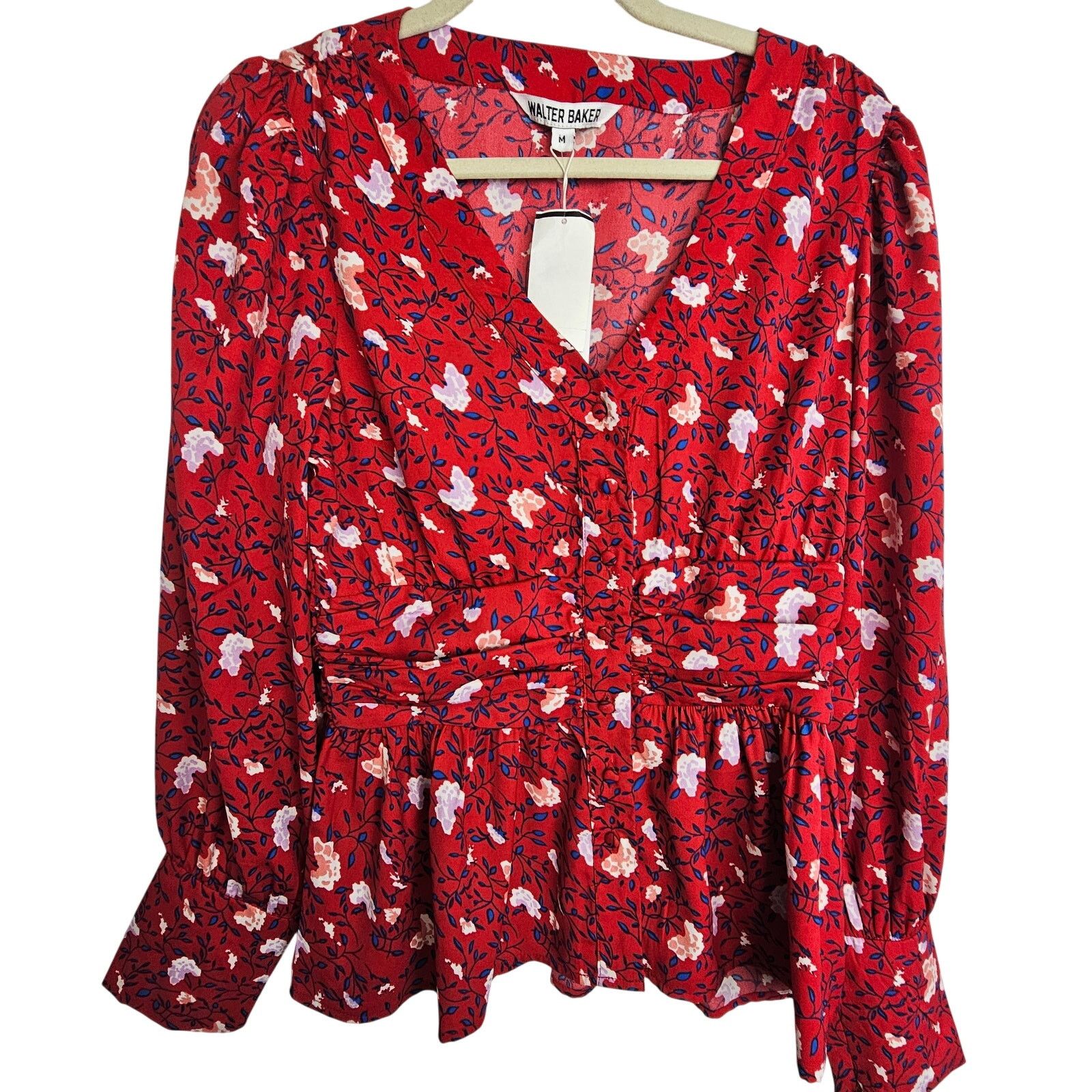 Walter Baker Womens Apple Blossom Floral Clara Ruched Button