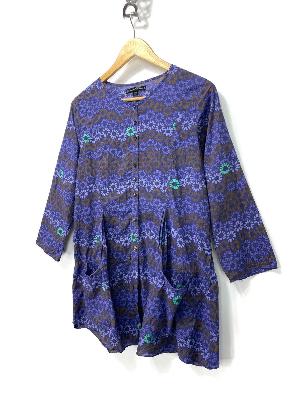 Gudrun Sjoden Gudrun Sjoden Organic Cotton Pocket Tunic Lagenlook Boho Size S / US 4 / IT 40 - 2 Thumbnail