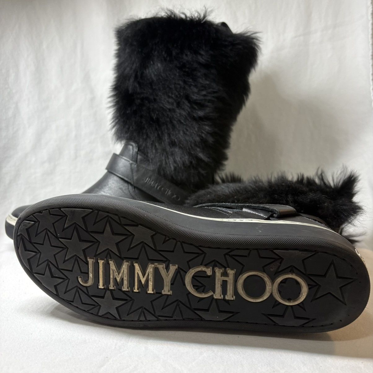 Jimmy Choo AUTHENTIC Jimmy Choo Black Fur Sneaker Boots Size US 10 / IT 40 - 12 Thumbnail