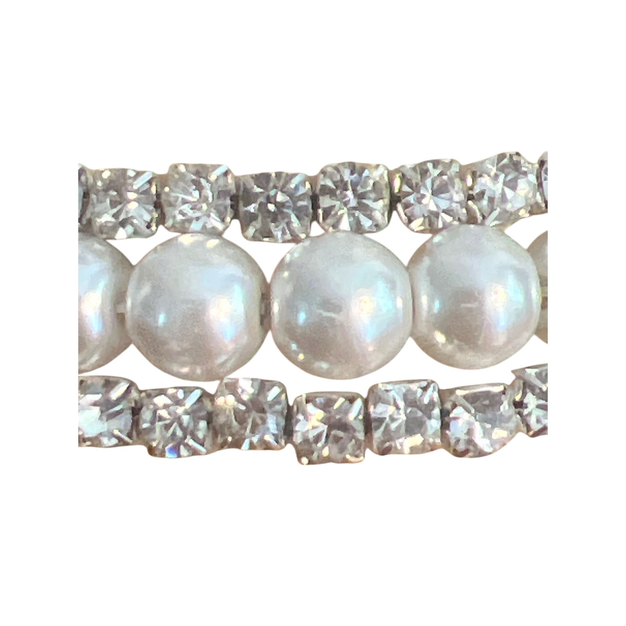 Other Vintage Silver Tone Faux Pearl Wrap Bracelet Wedding Prom Es Size ONE SIZE - 2 Thumbnail