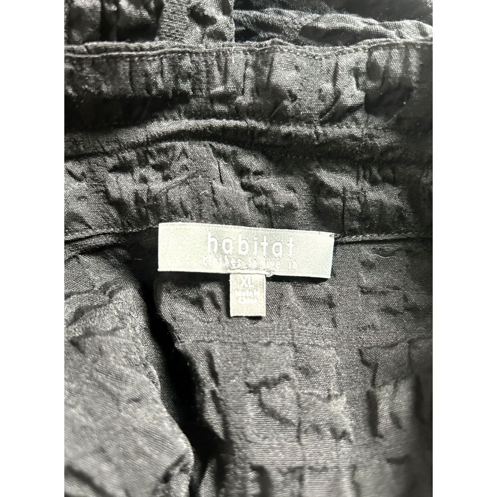 Habitat Habitat Womens Black Crinkle Textured Button Front Swing Jacket XL Lightweight Jacket Size XL / US 12-14 / IT 48-50 - 4 Thumbnail