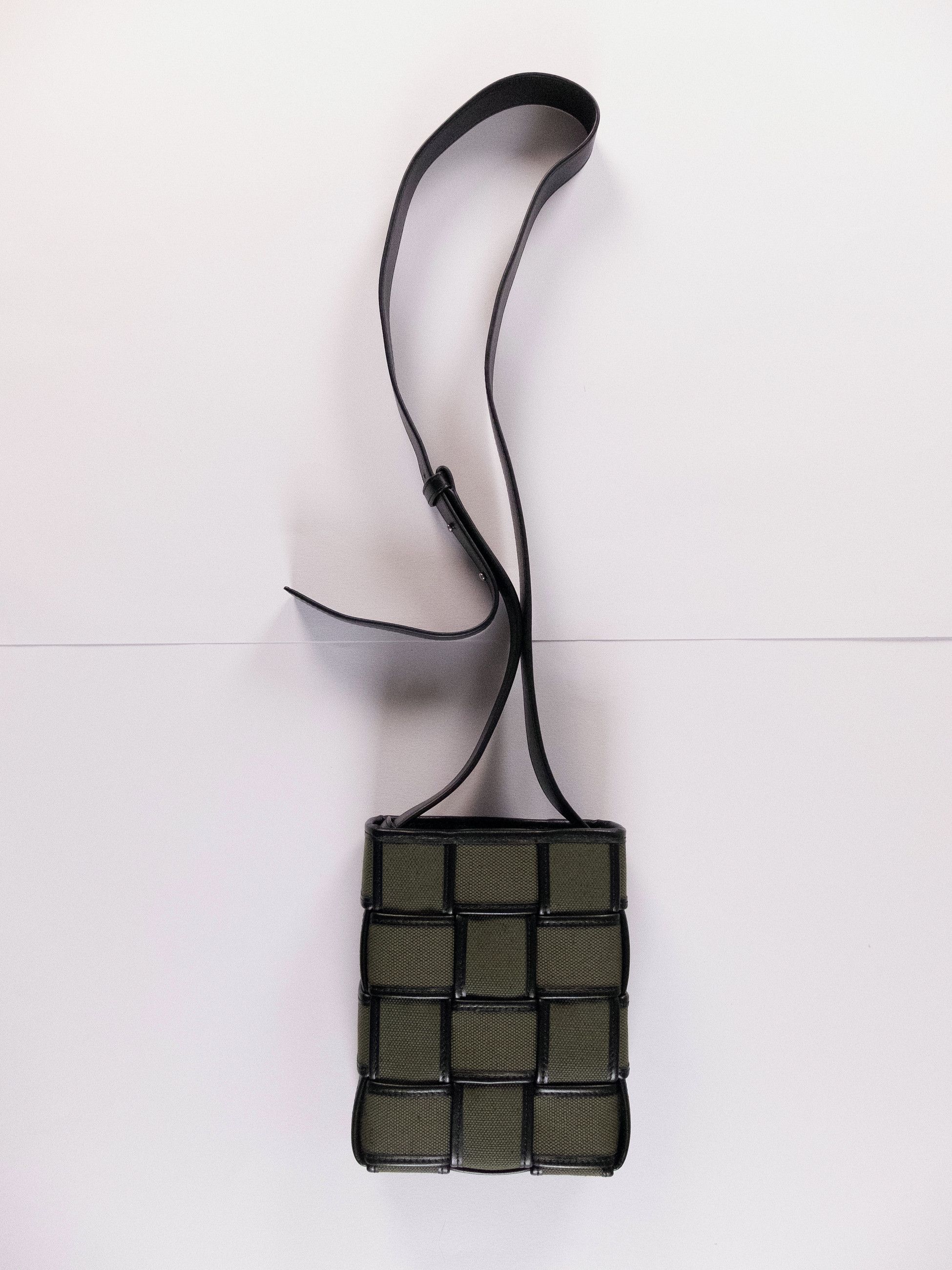 Bottega Veneta BOTTEGA VENETA Cassette green & black canvas crossbody bag Size ONE SIZE - 2 Thumbnail