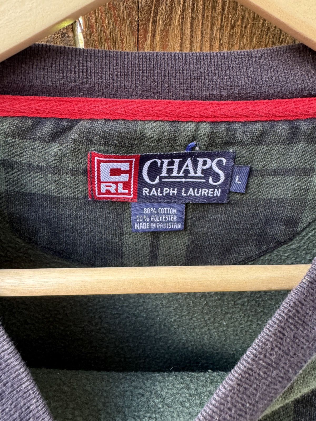 Chaps Ralph Lauren × Vintage Vintage Checkered Chaps Ralph Lauren Crewneck Size US L / EU 52-54 / 3 - 3 Thumbnail