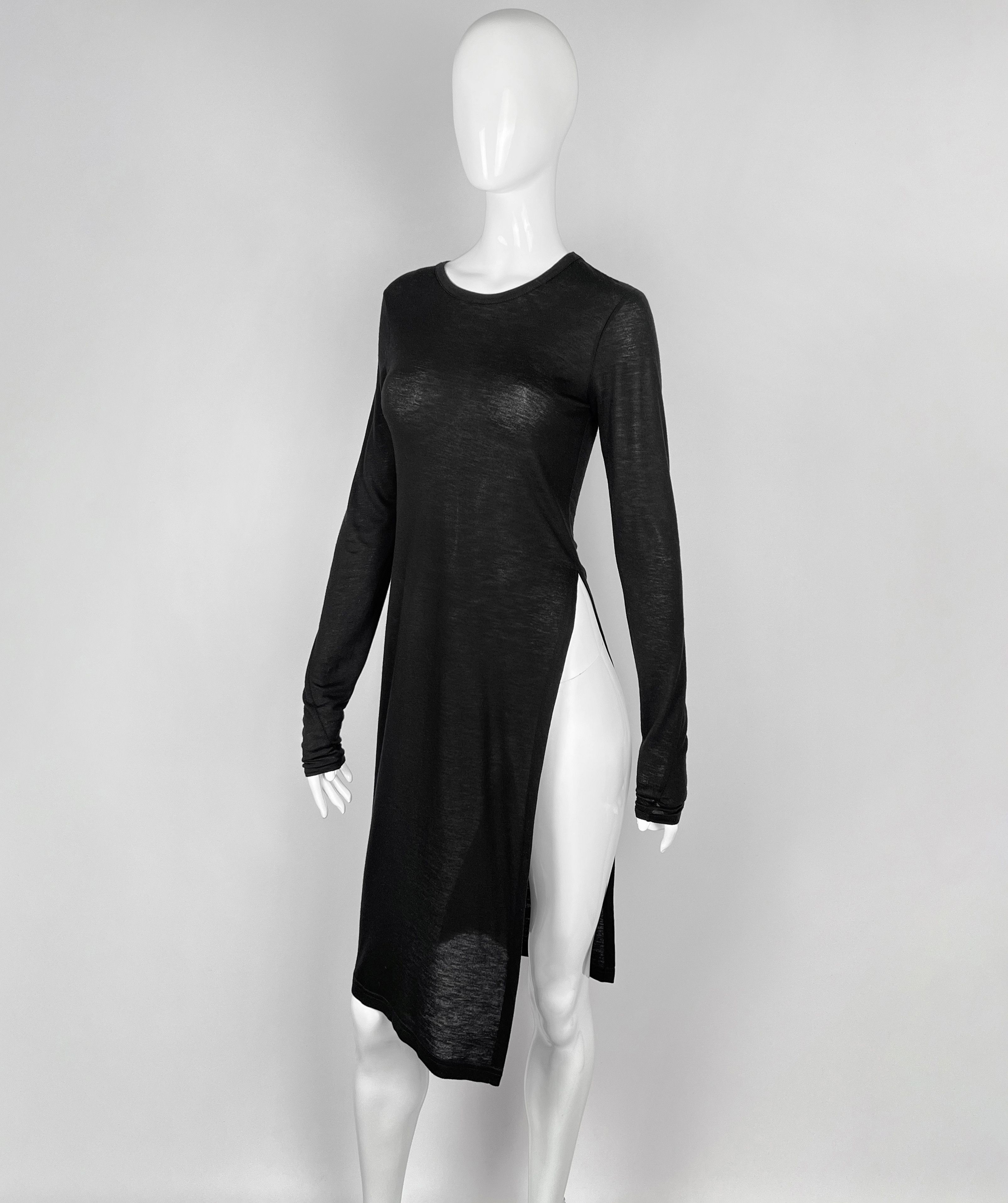 ワンピース Ann Demeulemeester DEMY X-LONG HIGH SLIT LONG SLEEVE DRESS Ann Demeulemeester DEMY X-LONG HIGH SLIT LONG SLEEVE DRESS