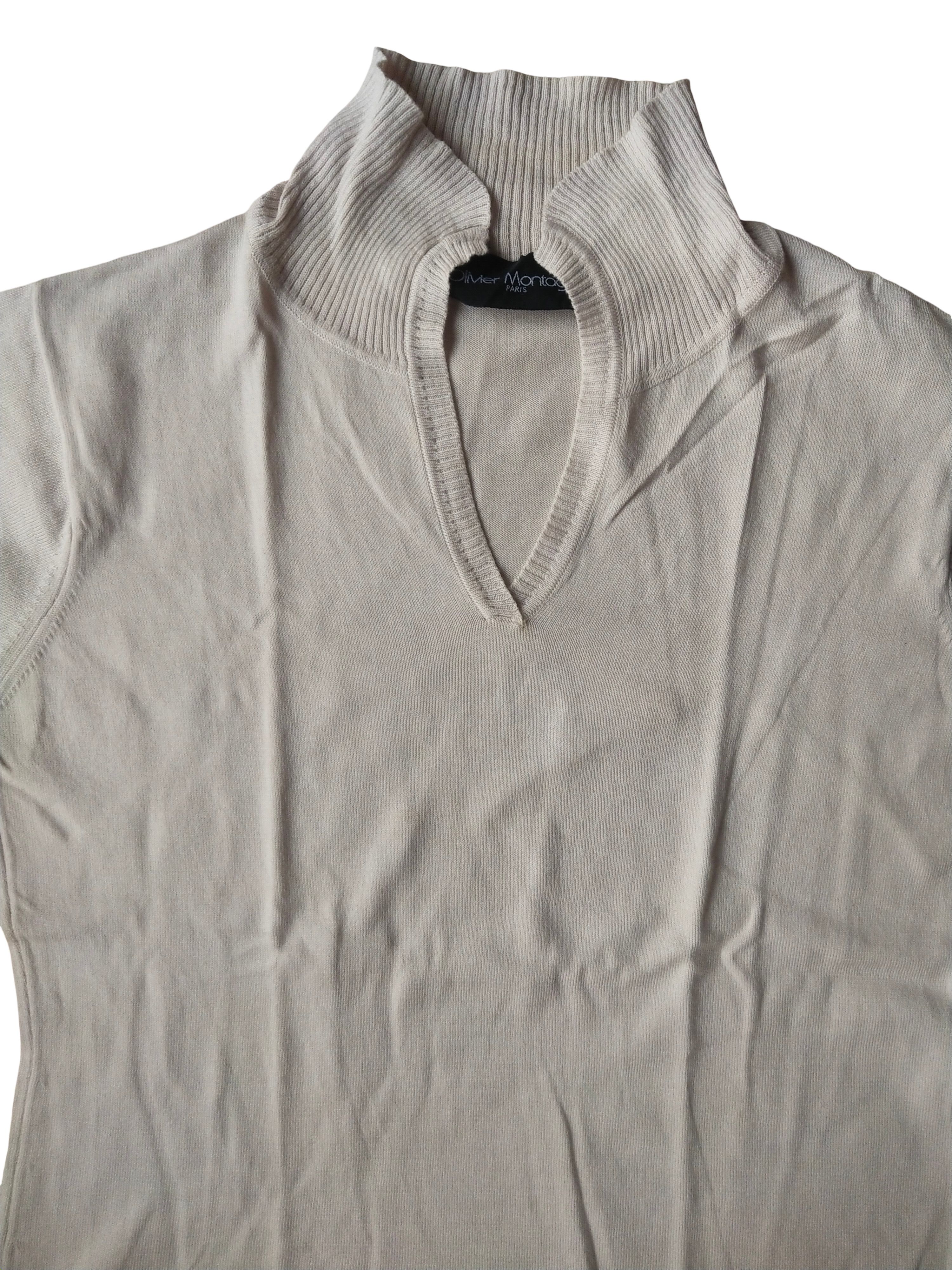 Montagut Vintage 90s Olivier Montagut Split Neck Knit Top Old Money Size M / US 6-8 / IT 42-44 - 2 Thumbnail